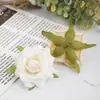 En stock adorno de tocado de rosa recta rizada artificial decoración retro europea rosa recta rizada cabeza de rosa flor falsa flor de seda