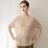 Suéter tejido de seda y cachemira de cuello redondo, estilo suelto y casual, elegante jersey, nuevo top fino de punto trenzado para mujer, otoño e invierno 2026