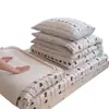 Conjunto de Três Peças para Cama de Dormitório de Estudante Universitário, Lençol de Algodão Puro, Capa de Colcha, Lençol com Elástico, Protetor de Colchão, Conjunto de Quatro Peças Específico para Dormitório