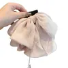 Pinza para el Cabello Plegable con Lazo Estilo Coreano para Cola de Caballo, Pinza de Tiburón con Cinta en Gradiente a la Moda, Pinza Versátil para el Uso Diario
