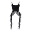 Primavera DS25020-25 Novo Estilo Francês Menina Desejo Puro Slim-fit Irregular Franzido Elegante Pequeno de Alça