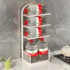 Prateleira de Armazenamento de Alimentos para Cozinha Multicamadas Prato de Comida para Loja de Panela Quente Prateleira de Armazenamento de Cebolinha, Gengibre e Alho Prateleira de Temperos Multifuncional Doméstico