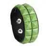 16 estilos de pulseras anchas de PU con remaches cuadrados color rojo rosa para hombres y mujeres, personalizadas, de moda, tendencia, nicho, estilo europeo minimalista