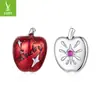 Pendientes Originales de Copo de Nieve y Campana Navideña Yinziyun Plata de Ley S925 Pendientes de Árbol de Navidad Europeos y Americanos Pendientes de Manzana Pendientes