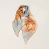 Nuevo Pañuelo de Gasa para Mujer, Estilo Retro Francés con Diseño Degradado, Pañuelo de Cuello Ligero y Elegante, Accesorio de Alta Gama para Decoración de Cintura