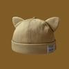 Gorra de Melón con Orejas de Gato Versátil Nueva Linda de Estilo Japonés para Mujer Verano Versión Coreana Cúpula Sin Ala Sombrero Hipster Sombrero de Propietario de Moda