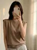 Camiseta Sem Manga para Mulheres, Novo Estilo de Verão, Caimento Solto, Casual e Fashion, Gola Redonda, Ombro Reto, Top Colete Estilo Coreano