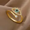 Acessórios de Moda Europeus e Americanos Novos Transfronteiriços Anel Olho de Diabo com Abertura de Diamante, Design Simples, Versátil e Exquisito