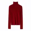 Suéter de Punto de Cuello Alto de Manga Larga 100% Lana Pura para Mujer, Paquete de 48 Unidades, Capa Base Otoño e Invierno, Suéter de Lana para Mujer de Invierno