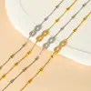 Pulsera Exquisita de Acero de Titanio con Símbolo de Infinito, Cadena Cruzada y Cadena de Cuentas, Regalo para Mejor Amigo, Pulsera con Símbolo de Infinito
