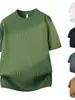 Nueva Camiseta de Punto de Manga Corta de Verano para Hombre, Rayas Ajustada, Estilo Old Money, Seda de Hielo, Venta al por Mayor de Fábrica Transfronteriza de Verano