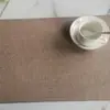 Mantel Impermeable y a Prueba de Aceite de Cuero de PU de Doble Cara, Aislante Térmico, con Textura de Lino Grueso, Mantel de Cuero para Platos, Vajilla, Mesa de Comedor, Lujo Ligero, Antideslizante