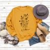 Suéter de gran tamaño de manga larga casual holgado con estampado de letras de mariposa de flores silvestres de Amazon para otoño e invierno