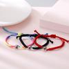 Cuerda de mano tejida de arcoíris más vendida transfronteriza para amantes un par de pulseras de proyección de acero de titanio con fotos personalizadas fabricantes una generación de cabello