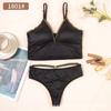 Traje de ropa interior francesa sexy de satén con espalda hermosa, sujetador push-up fino de pecho pequeño, traje de base, chaleco, tanga