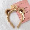 Urso Rosa Bonito Faixa de Cabelo Headwear Faixa de Cabelo Faixa de Cabelo Faixa de Pelúcia Fardo de Cabelo Novo Estilo Grampos de Cabelo Acessórios de Cabelo para Lavagem Facial