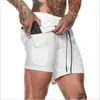 Comercio Exterior Hermanos Musculosos Moda Masculina Pantalones Cortos para Correr Deportes Ocio Exterior Sueltos Doble Capa Pantalones de Fitness