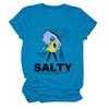 Estación Independiente de Ebay Europea y Americana Ropa Casual y Cómoda para Mujer Salada Todo Allí Sabores Camiseta de Manga Corta con Cuello Redondo