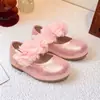 Sapatos femininos de couro, leves e confortáveis, para festas, vestidos e uso diário, com grandes flores brilhantes e um corte baixo, estilo coreano, como de fada