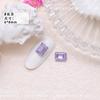 Nail de celebridade da internet Roxo cristal formato pontiagudo diamante Cor super brilhante Coração torto borboleta Vidro roxo diamante grande acessórios