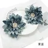 Estilo Sencillo Dahlia con Núcleo de Lana DIY Tela de Seda Flor Artificial Pasador Material Flor de Boda para Pared Arreglo Accesorios de Fotografía