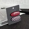 Un Clip para el Cabello de Color Rojo y Blanco a Cuadros, Bloque de Color, Doble Clip, Estilo Retro de Alta Gama, para Mujeres, Clip de Pato, Clip para Flecos Laterales, Accesorios para el Cabello