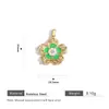 Colgante de Flor y Mariposa Retro Europeo y Americano Esmalte Diamante Proceso de Fundición Hecho a Mano Colgante de Acero Inoxidable Joyería Colgante