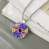 Collar Versátil de Telaraña Colorida con Gema de Tiempo y Cadena Tricolor - Joyería de Colgante para Hombres y Mujeres - Miércoles de Venta Caliente Transfronteriza