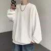 Sudadera de Cuello Redondo para Hombre, Nueva Tendencia Primavera y Otoño 2023 Estilo Japonés Color Sólido Versátil, Casual, Relajada, Holgada y Cómoda