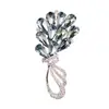 Broche de Ramo de Moda Europea y Americana, Pin de Diseño de Nicho de Alta Gama para Mujer, Broche de Cristal Elegante y con Estilo, Accesorio para Traje
