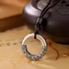 Colgante de hebilla de seguridad Xiangyun retro para hombre, aro de oro, anillo macizo, collar para hombre de estilo étnico de moda