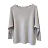 Top de punto estilo coreano con mangas murciélago pequeñas, corte holgado, jersey adelgazante para otoño e invierno, color liso, simple y elegante, suéter nuevo