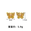 Nuevos Pendientes Dorados de Arena Estilo Chino Antiguo Pendientes Retro Calados de Filigrana Mariposa Pendientes Anchos para Mujer Tendencia Nacional Joyería Estilo Palacio Oro de Imitación