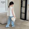 Camiseta de Muñeca YOJIA para Niñas Verano 2025 Nuevo Estilo Sin Mangas Ropa Infantil para Niña Top de Verano para Niños