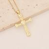 2023 Nueva Joyería Cobre Micro-Incrustado Colgante de Cruz Collar Chapado en Oro de 18K Cadena de Clavícula de Moda N028
