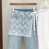 Bufanda de Seda con Capas de Malla y Encaje Blanco para Mujer, Estilo Japonés de Primavera, Falda Exterior Dulce y Linda en Capas con Cinturón en la Cintura