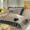 Fundas de almohada de terciopelo de leche, engrosadas para invierno y forradas de forro polar, juego de dos, 48X74cm, funda de almohada para adulto, individual de forro polar coral