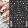 Belleza Completa Transfronterizo Caliente Brillo Plateado Pegatinas para Uñas Arte de Uñas Francesas Corazón San Valentín Pegatinas para Uñas