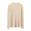 Tejido de Punto Puro Cachemir 25 Otoño e Invierno Nuevo para Mujer Ajustado Cuello Alto Medio Raya en Axila Color Sólido Corto Básico Tejido de Punto