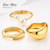 Shein Europeo y Americano Joyería Transfronteriza Ins Pulsera Irregular Plegada de Aleación con Gota de Agua Cruz Perlas Conjunto para Mujer