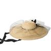 Novo Britânico Retro Shallow Top Palha Aba Top Hat Palco Feminino Show Praia Proteção Solar e Guarda-sol Strap Chapéu de Palha
