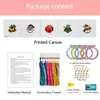 Llavero Navideño Nuevo Transfronterizo Set de Cinco Piezas de Punto de Cruz Lienzo Pequeño Paquete de Materiales de Punto de Cruz DIY para Niños con Bastidor de Bordado