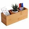 Caixa de Armazenamento de Madeira Característica de Fábrica Organizador de Mesa Suporte de Controle Remoto de Bambu Caixa Recipiente de Armazenamento Organizador