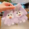 Guantes de Dedos Lindos para Niños Niñas Invierno Prueba de Frío Cálido Juego de Cinco Dedos Conjunto Completo de Dedos Tejido para Bebé Niños de Invierno
