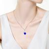 Colar Clássico Mais Vendido Colorido Pingente Coração de Pêssego Corrente Banhada a Platina Azul Marinho Branco Vermelho Azul Diamante Colar de Diamante