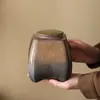 Lata de Chá Antiga Dourada Pote Selado Conjunto de Chá Cerâmico Retrô Pote de Armazenamento de Chá de Grande Capacidade Argila Roxa Pote de Armazenamento Portátil Celadon