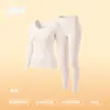 Ropa interior térmica de modal Lan Jing clase A para mujer 10A acrílico antibacteriano cuello redondo capa base conjunto cálido otoño e invierno para hombre