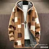 Cardigan com zíper e capuz de algodão para homem, padrão irregular transfronteiriço, estampa colorida, modelagem solta, venha para a foto, DIY