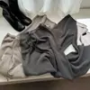 Mezcla de lana real y pelo de mapache, adelgazante y fluido, casual, de longitud hasta el suelo, pantalones rectos de punto de pierna ancha para mujer, colección otoño/invierno 2026