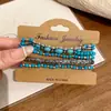 Pulsera de Cordón de Cuero con Cuentas Acrílicas, Juego de Siete Piezas, Pulsera Versátil de Moda para el Trabajo con Diseño Único, Joyería de Nicho para Mujer
